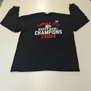 NFL Pro Line Fanatics Size XL Long Sleeved Black Super Bowl Tee KC Chiefs